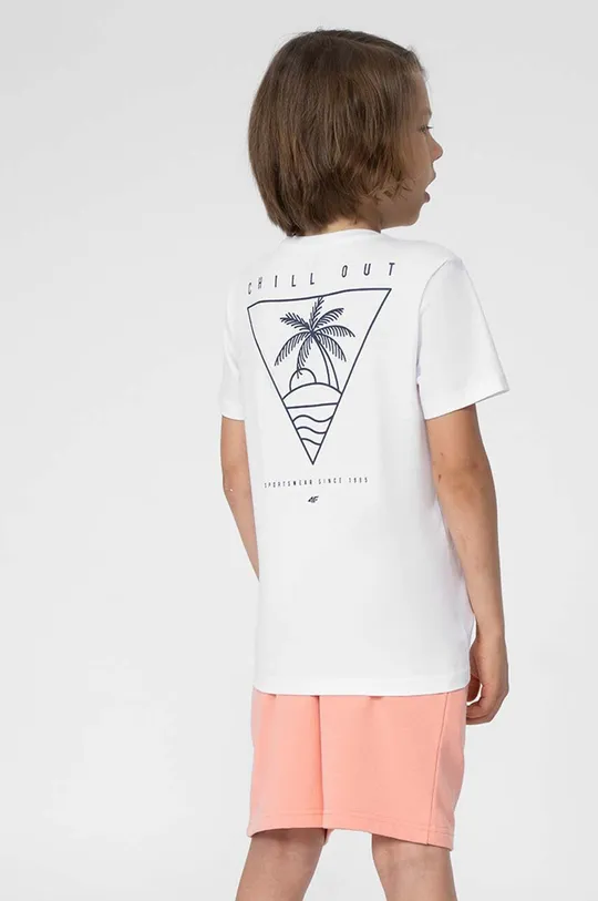 λευκό Παιδικό βαμβακερό μπλουζάκι 4F