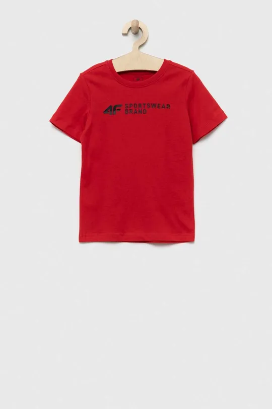 κόκκινο Παιδικό βαμβακερό μπλουζάκι 4F Παιδικά