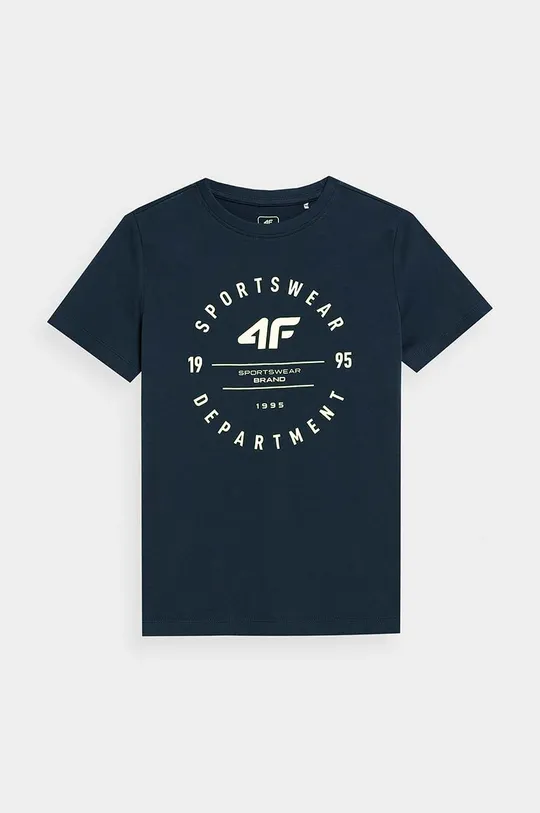 Otroška bombažna kratka majica 4F mornarsko modra