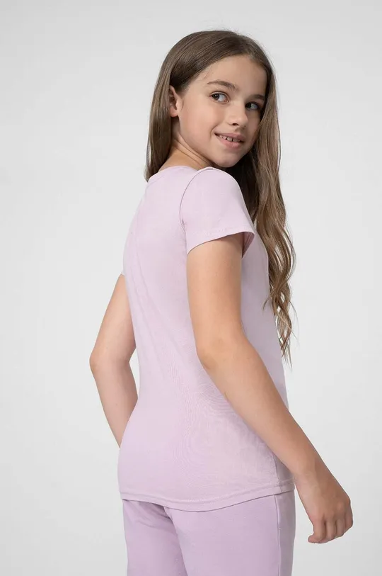 fialová Detské bavlnené tričko 4F