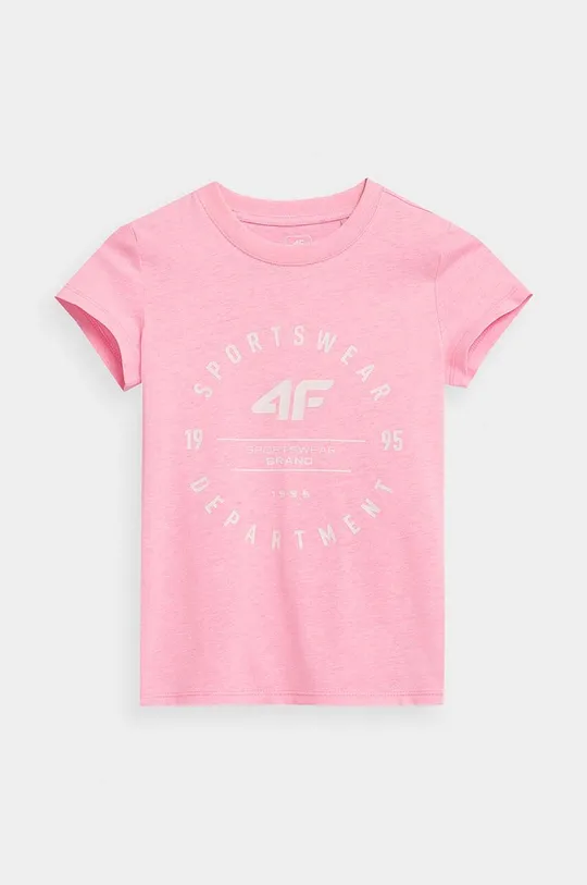 4F t-shirt bawełniany dziecięcy różowy