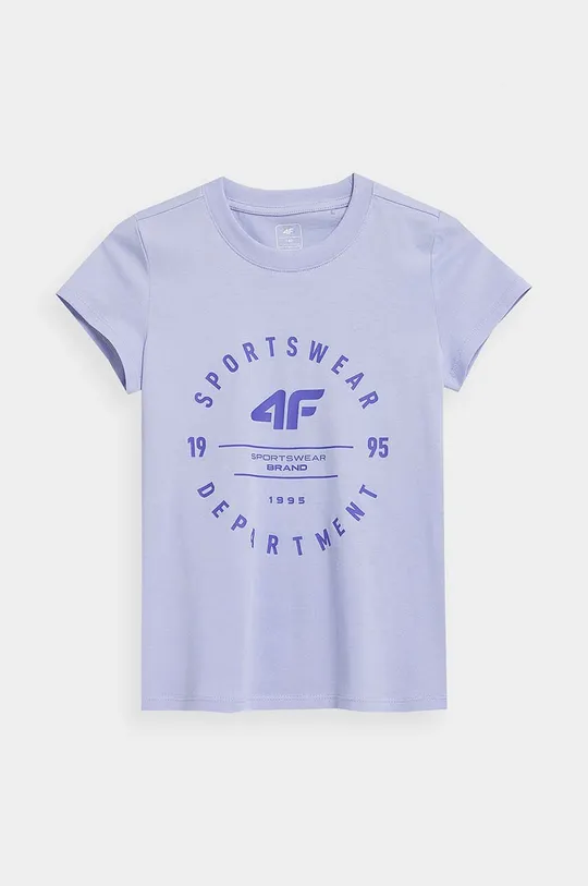 Παιδικό βαμβακερό μπλουζάκι 4F μωβ