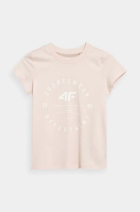 Otroška bombažna kratka majica 4F bež