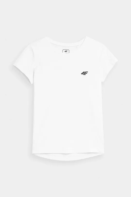 Otroška bombažna kratka majica 4F bela