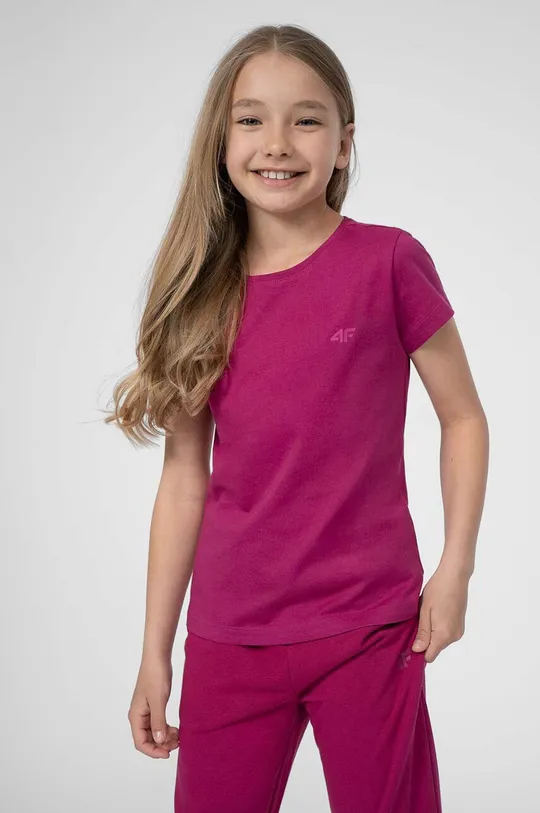 roza Otroška bombažna kratka majica 4F Otroški