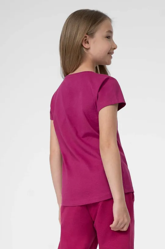ροζ Παιδικό βαμβακερό μπλουζάκι 4F