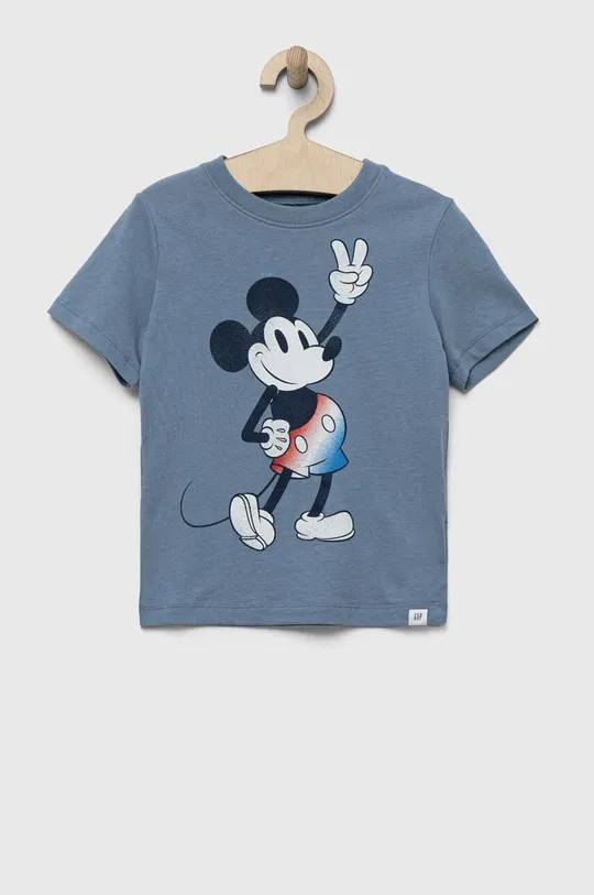 блакитний Дитяча бавовняна футболка GAP x Disney Дитячий