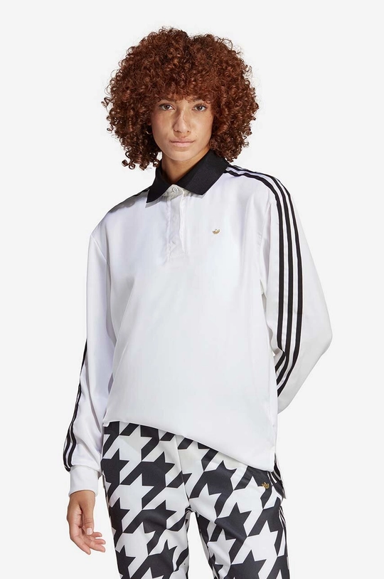 biały adidas Originals longsleeve Collar Top IC2013 Damski