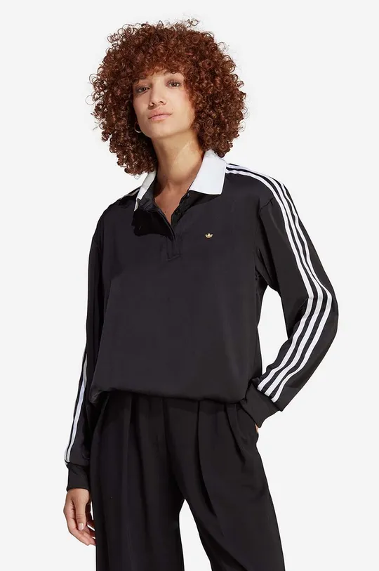 μαύρο Longsleeve adidas Originals Collar Top IC2014 Γυναικεία