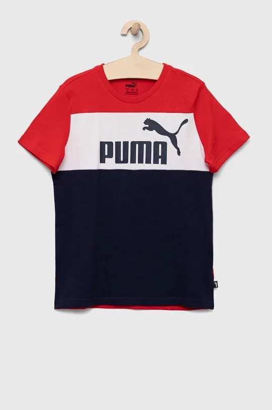 σκούρο μπλε Παιδικό βαμβακερό μπλουζάκι Puma Παιδικά