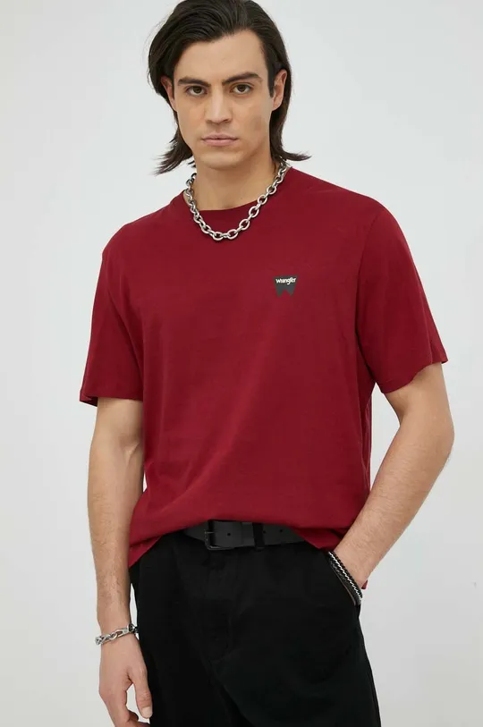 červená Bavlnené tričko Wrangler Pánsky