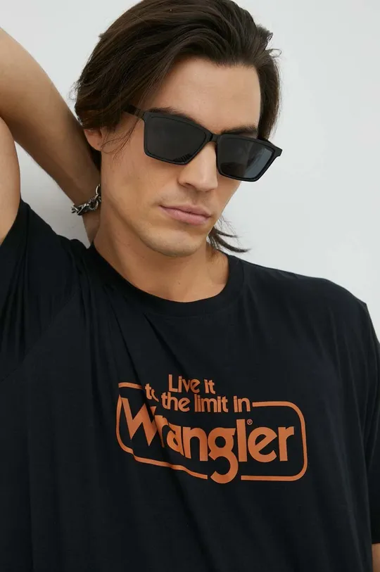 čierna Bavlnené tričko Wrangler