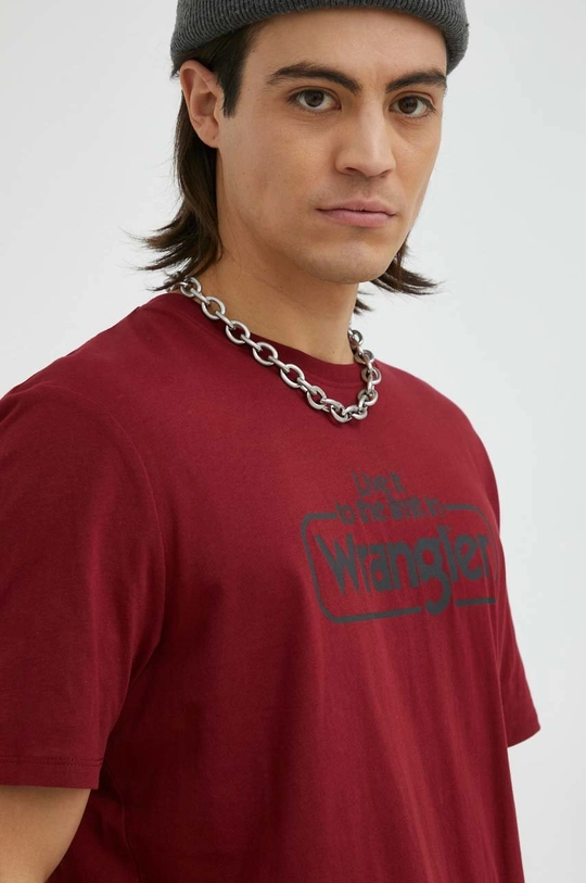 czerwony Wrangler t-shirt bawełniany