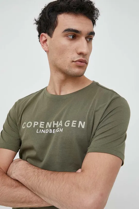 πράσινο Βαμβακερό μπλουζάκι Lindbergh