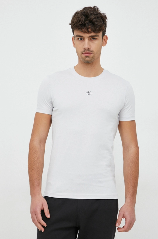 szary Calvin Klein Jeans t-shirt bawełniany Męski