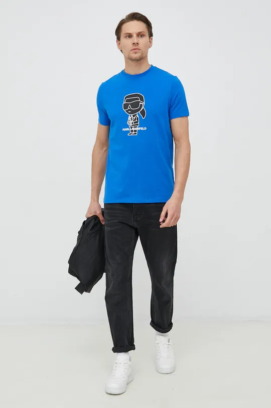Karl Lagerfeld t-shirt niebieski