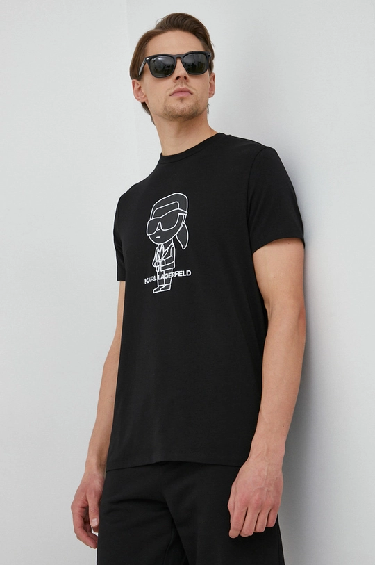 czarny Karl Lagerfeld t-shirt Męski