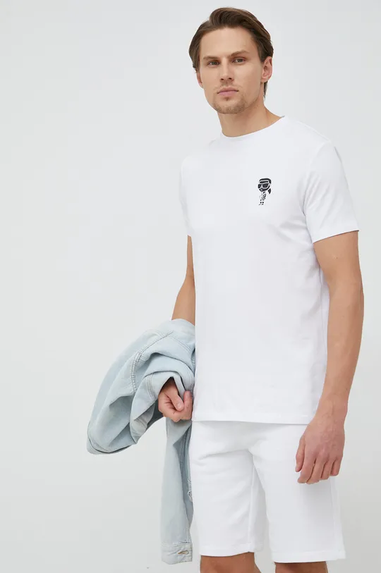 biały Karl Lagerfeld t-shirt Męski
