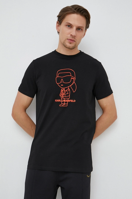 czarny Karl Lagerfeld t-shirt Męski