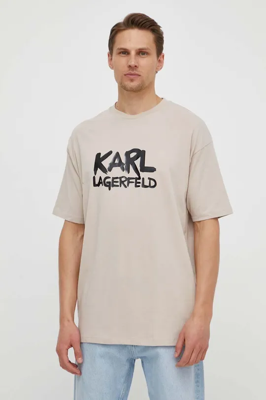 Karl Lagerfeld t-shirt beżowy