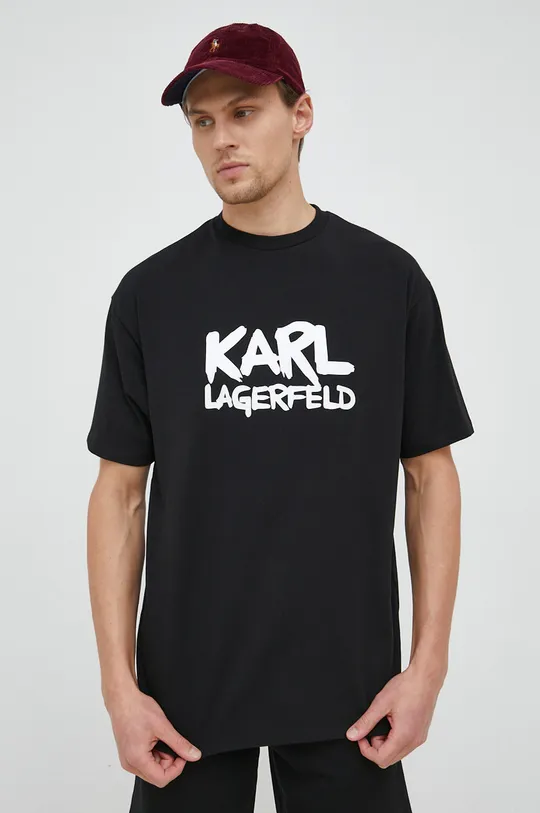 μαύρο Μπλουζάκι Karl Lagerfeld Ανδρικά