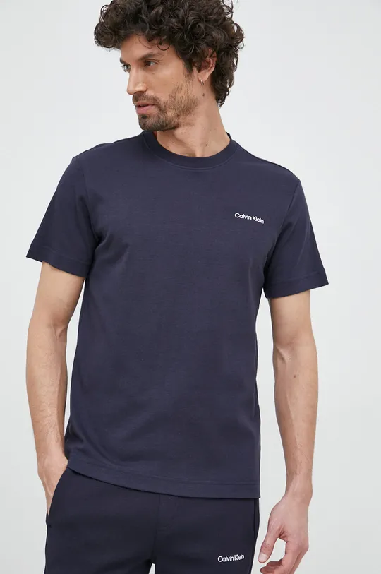 σκούρο μπλε Βαμβακερό μπλουζάκι Calvin Klein Ανδρικά