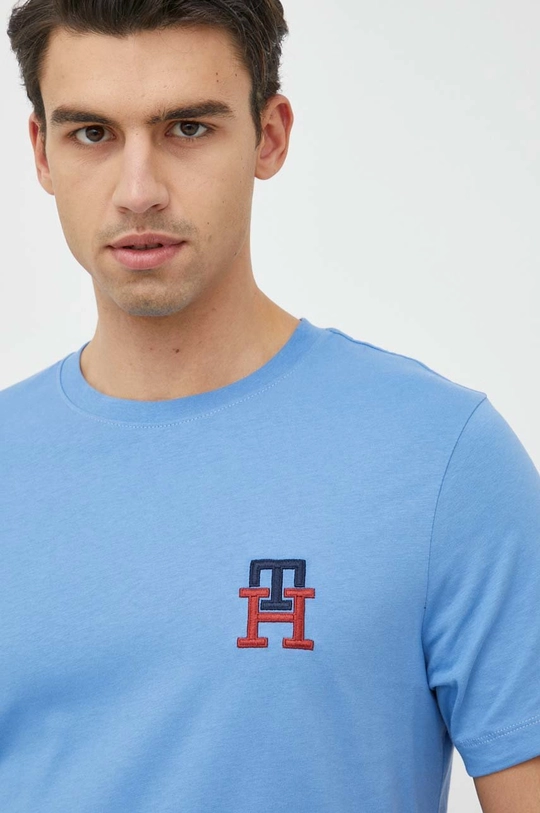 niebieski Tommy Hilfiger t-shirt bawełniany Męski