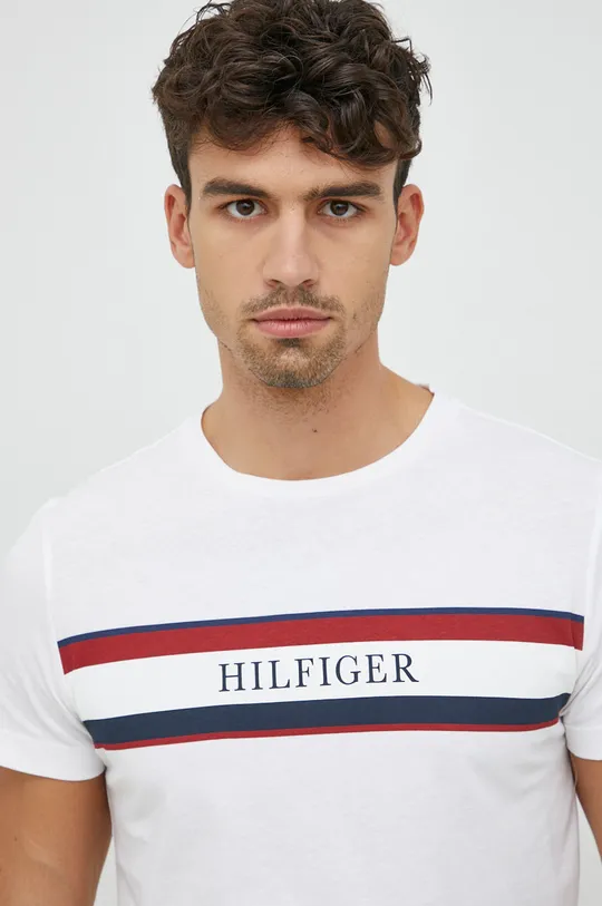 λευκό Βαμβακερό μπλουζάκι Tommy Hilfiger