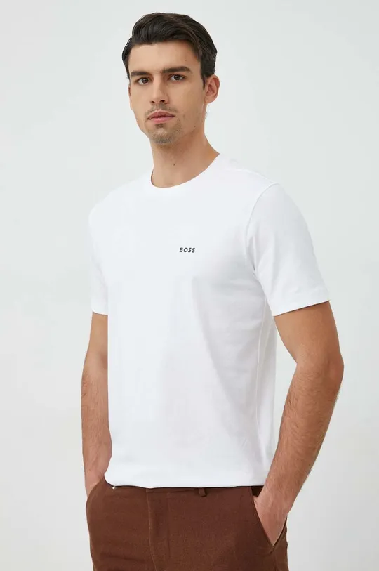 biały BOSS t-shirt BOSS GREEN Męski