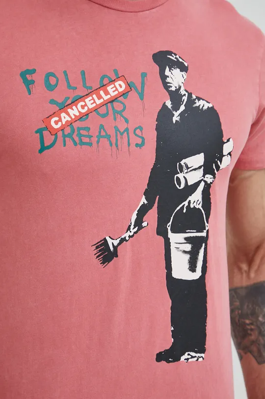Βαμβακερό μπλουζάκι Guess x Banksy With Graffiti Ανδρικά