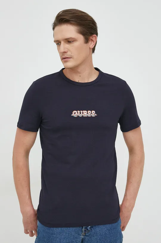 σκούρο μπλε Μπλουζάκι Guess Ανδρικά