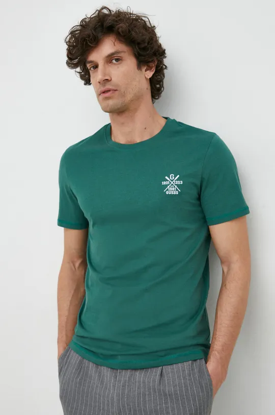 zielony Guess t-shirt bawełniany
