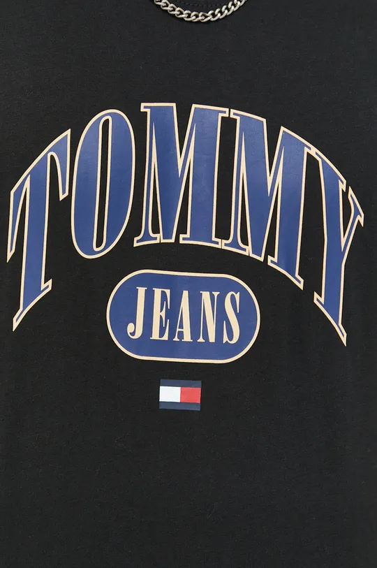 czarny Tommy Jeans t-shirt bawełniany