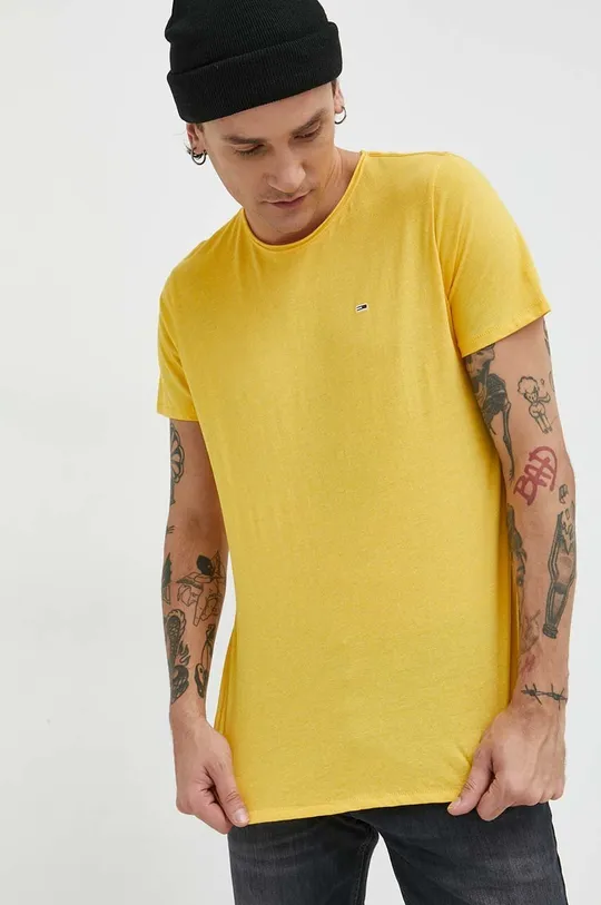 κίτρινο Μπλουζάκι Tommy Jeans Ανδρικά