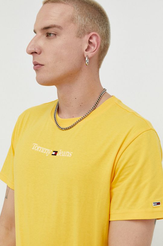 žlutá Bavlněné tričko Tommy Jeans