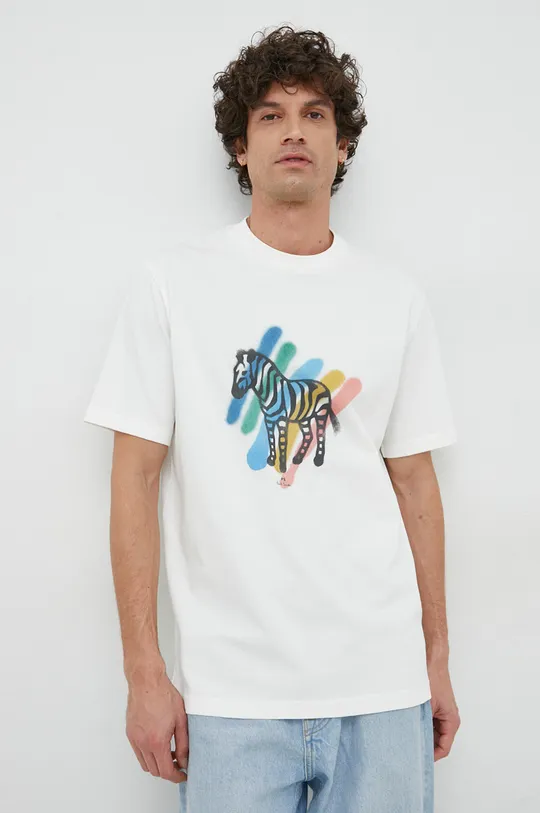 λευκό Βαμβακερό μπλουζάκι PS Paul Smith Ανδρικά