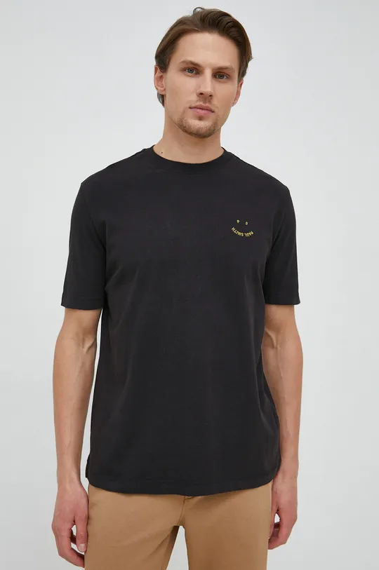 czarny PS Paul Smith t-shirt bawełniany Męski
