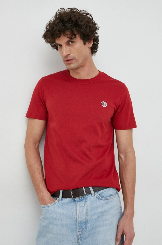 czerwony PS Paul Smith t-shirt bawełniany Męski