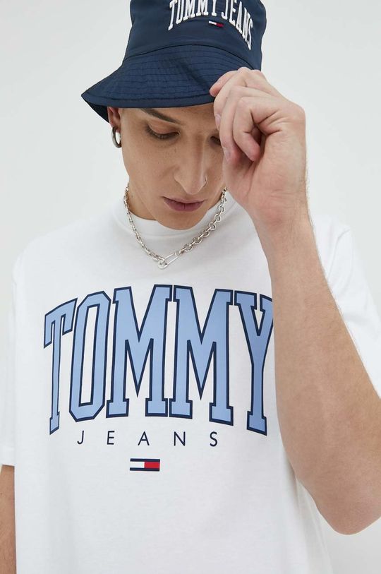 biały Tommy Jeans t-shirt bawełniany Męski