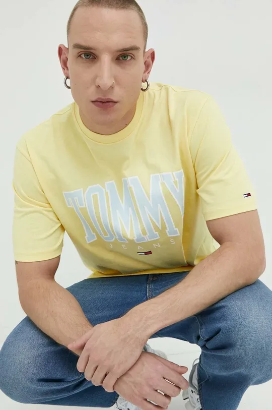 κίτρινο Βαμβακερό μπλουζάκι Tommy Jeans