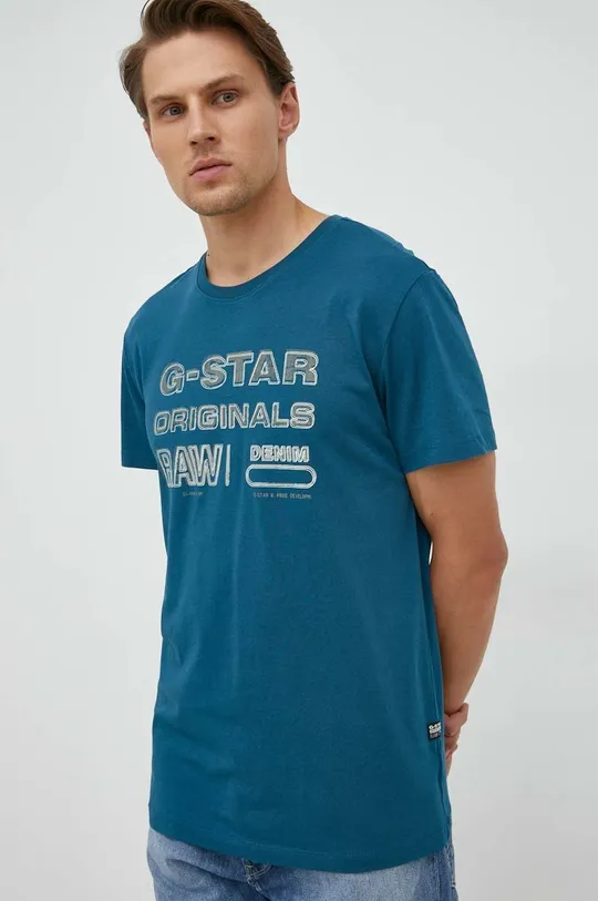 plava Pamučna majica G-Star Raw
