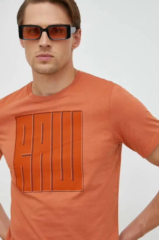 оранжевый Хлопковая футболка G-Star Raw