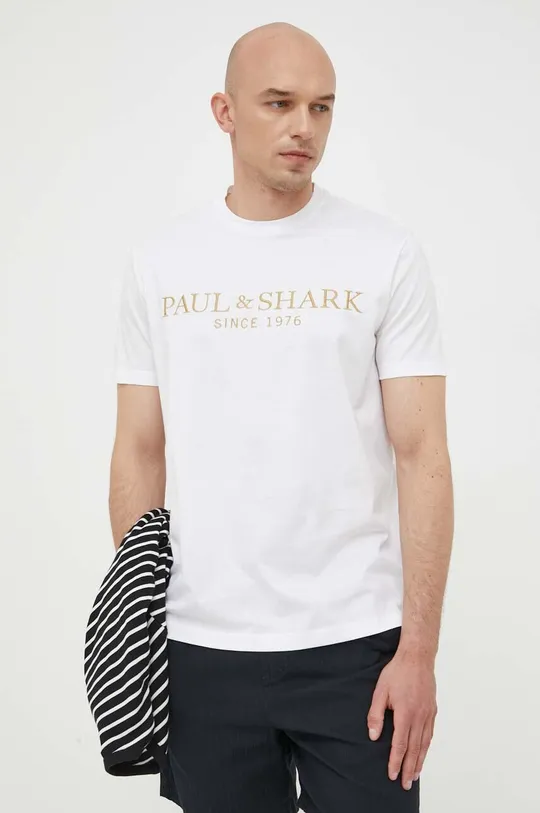bela Bombažna kratka majica Paul&Shark