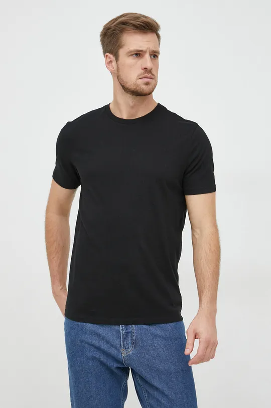 čierna Bavlnené tričko GAP Pánsky