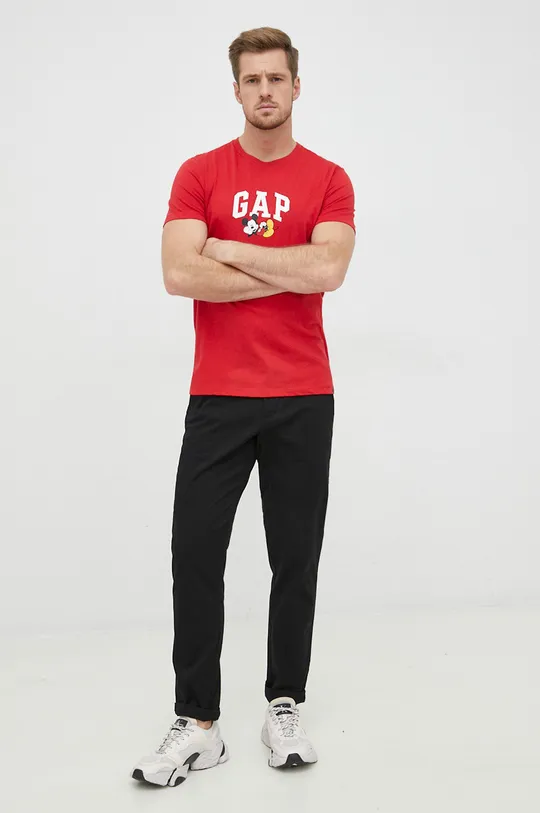 GAP t-shirt bawełniany Mickey Mouse czerwony