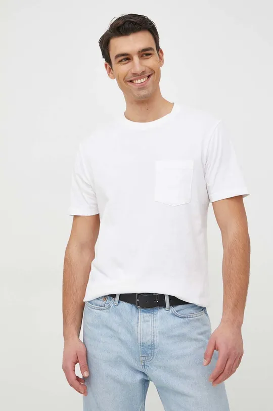 biela Bavlnené tričko GAP Pánsky