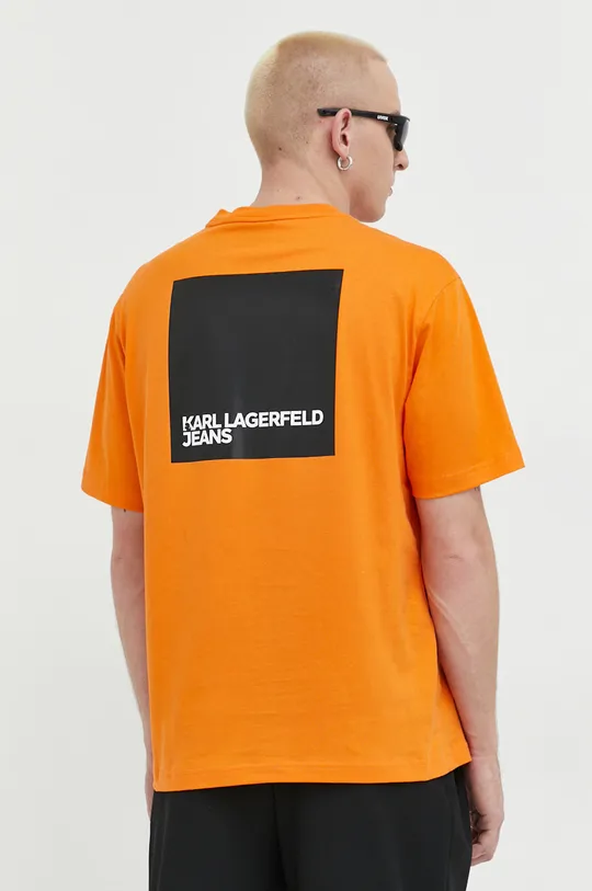 Karl Lagerfeld Jeans t-shirt bawełniany pomarańczowy