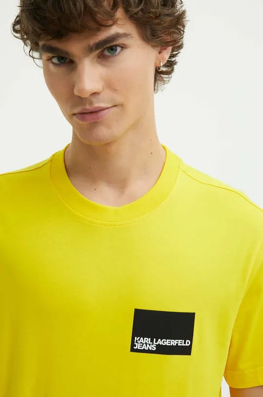 žltá Bavlnené tričko Karl Lagerfeld Jeans