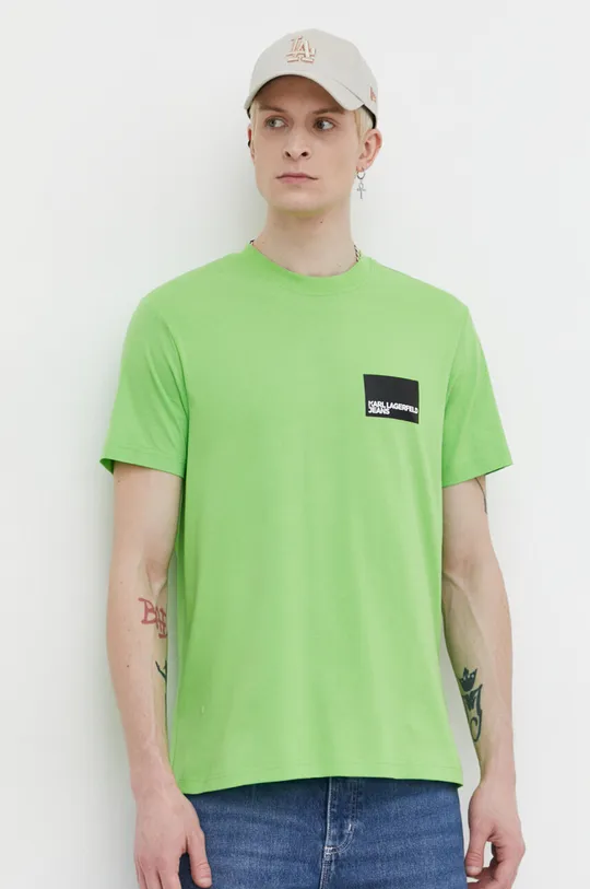 zelená Bavlnené tričko Karl Lagerfeld Jeans Pánsky