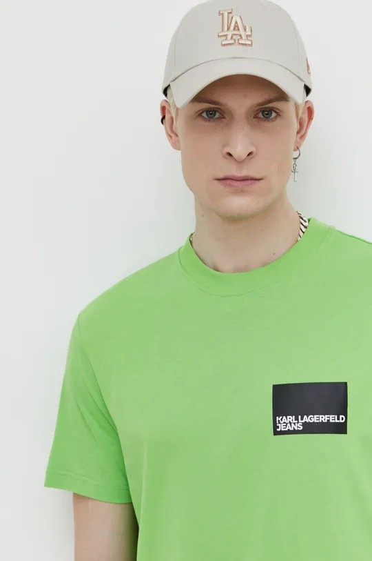 зелёный Хлопковая футболка Karl Lagerfeld Jeans